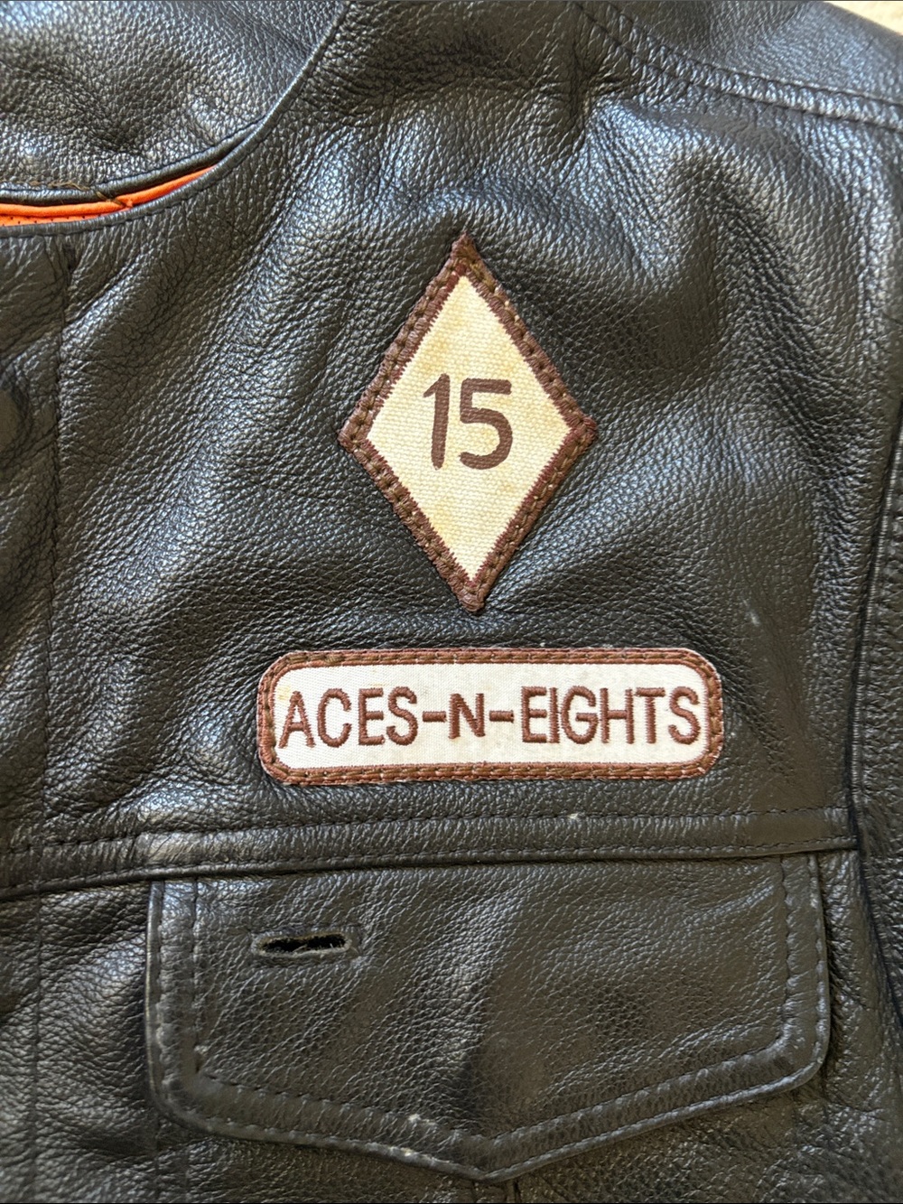 First Manufacturing Leather Biker Vest XL Black Aces-N-Eights MC Santa Ana Patch - Picture 8 of 9